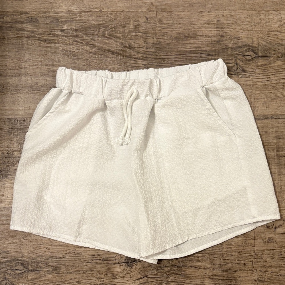 SHEIN High Waist White Shorts, Bathing suit cover up